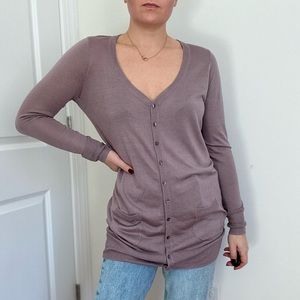 Silk Blend Fine Knit Cardigan